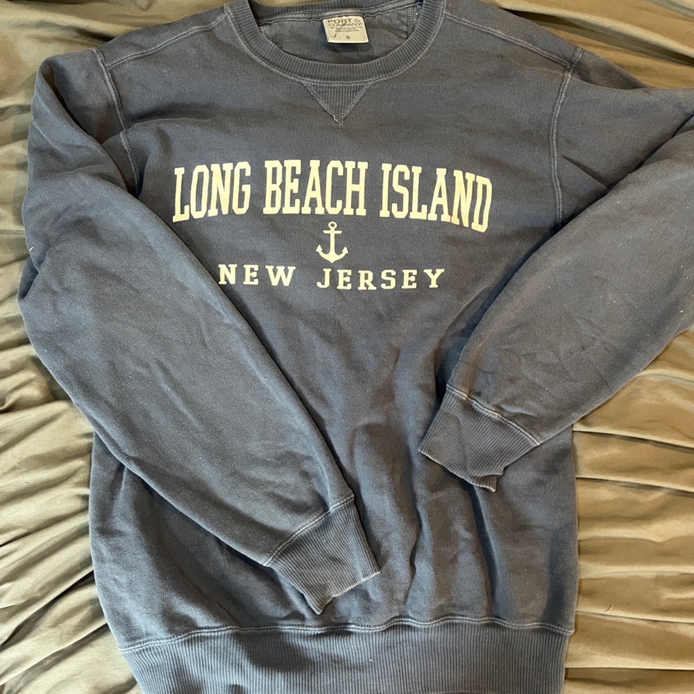 Blue Long Beach Island crewneck sweatshirt